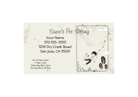 Pet Sitting Service Business Card